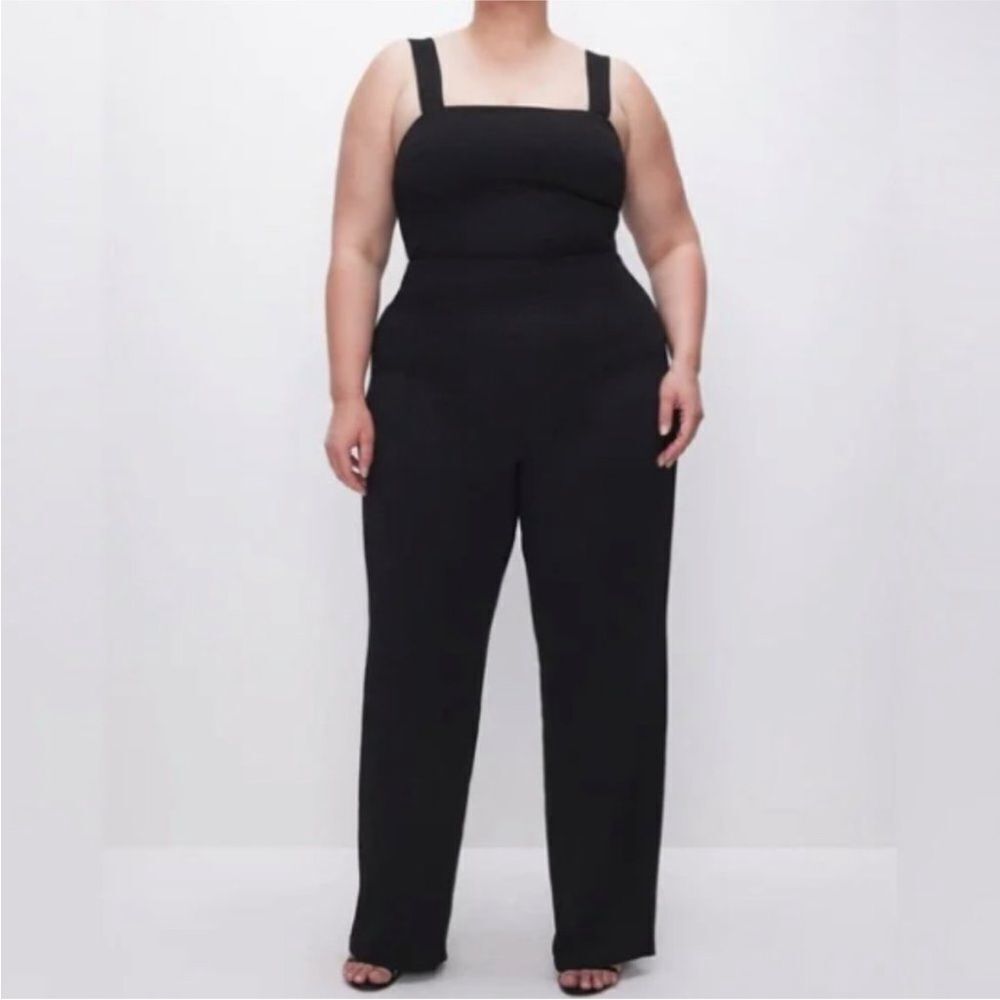 GOOD AMERICAN | NEW Black Executive Jumpsuit Wide Leg Women’s GA Size 1 (Small)